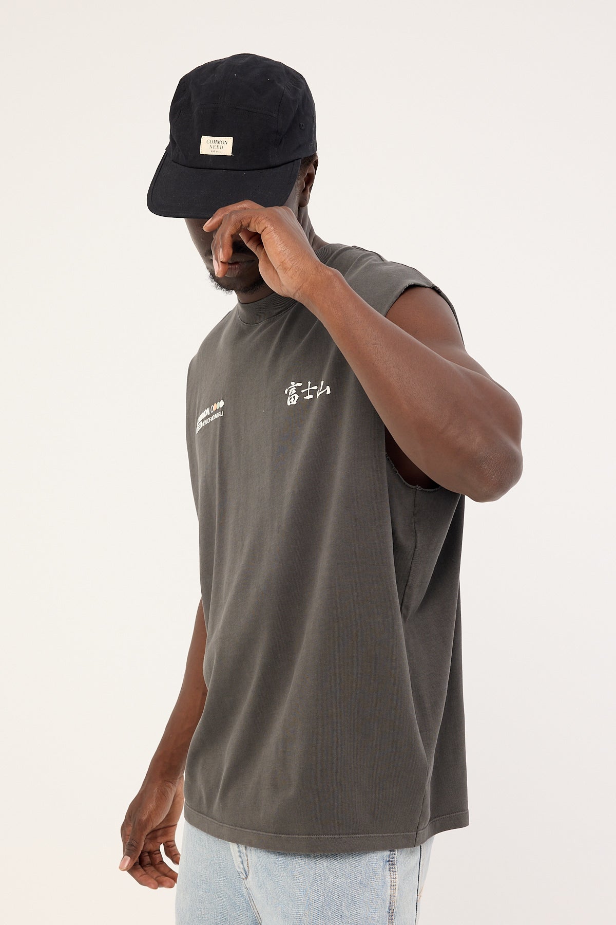 Common Need Fuji Muscle Tank Washed Black