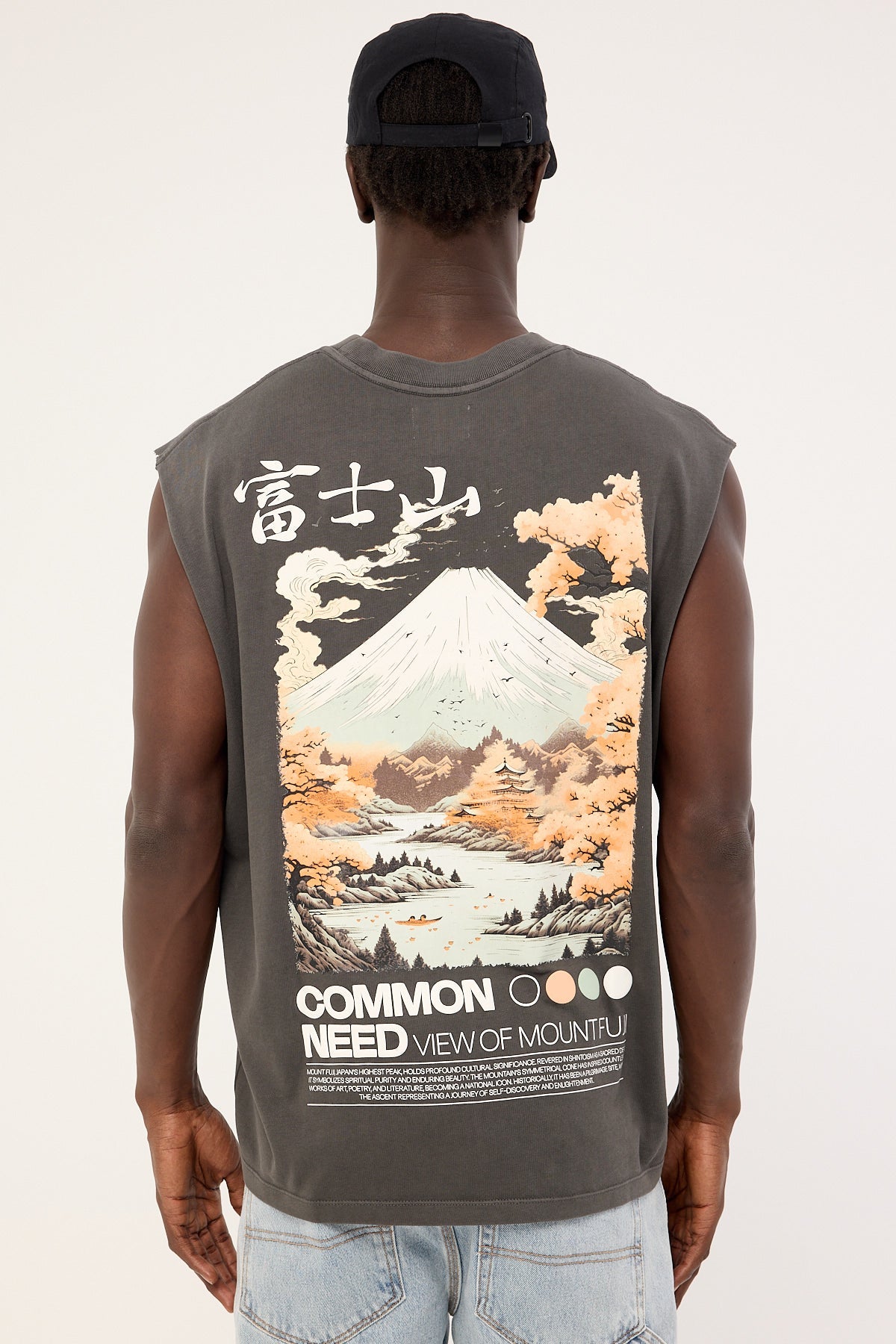 Common Need Fuji Muscle Tank Washed Black