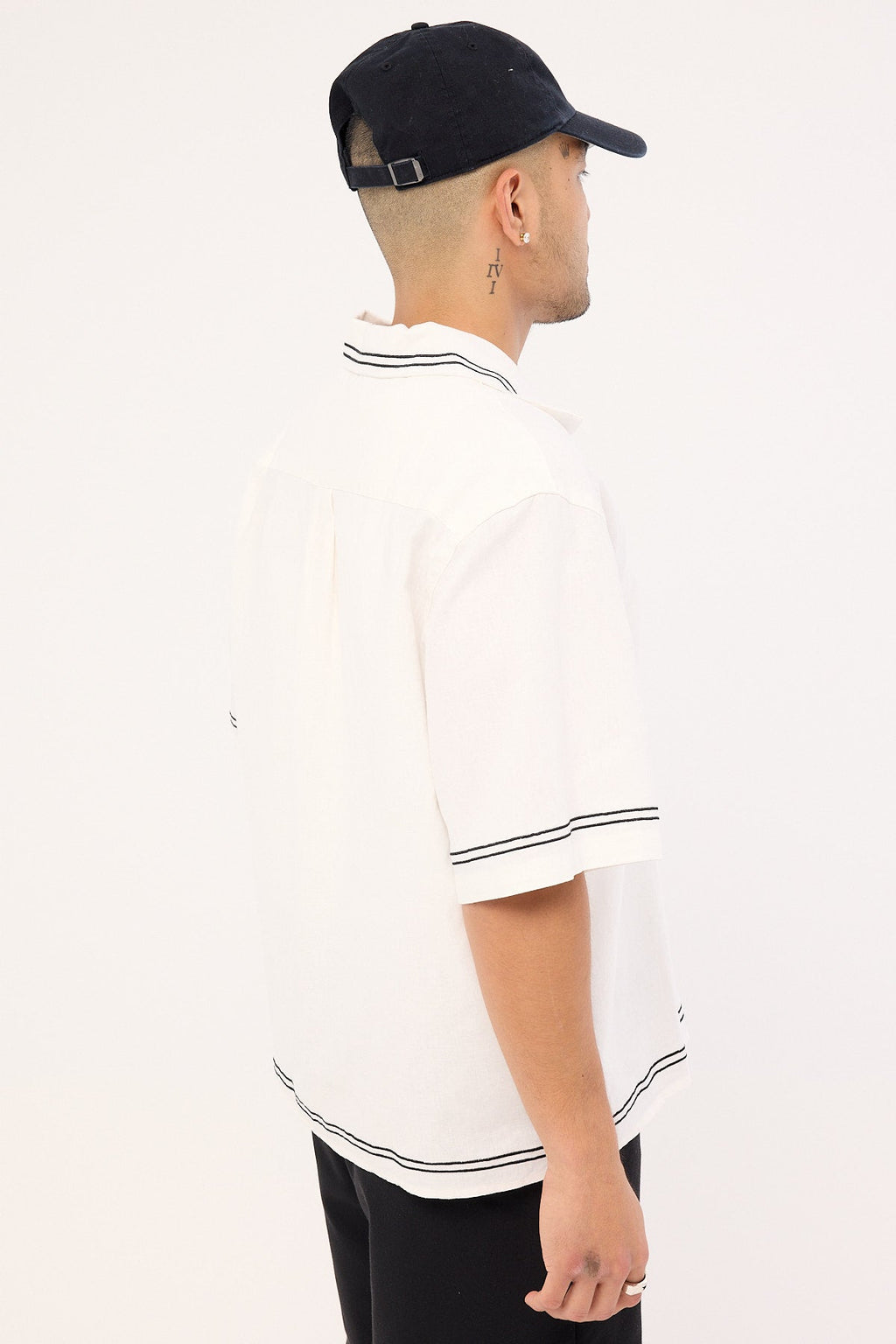 Common Need Token Boxy Cropped Resort Shirt White