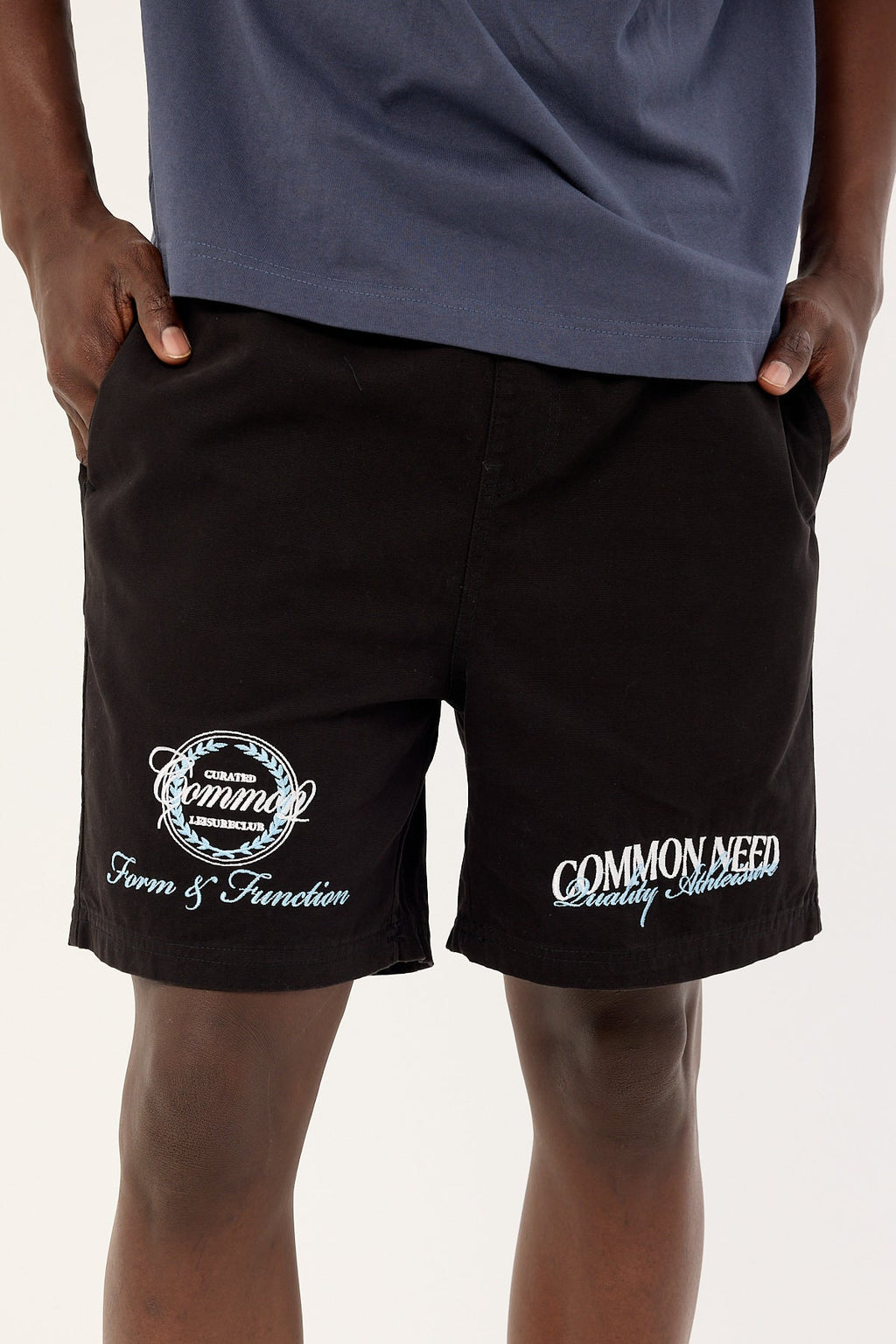 Common Need Enroll Elastic Waist Short Black