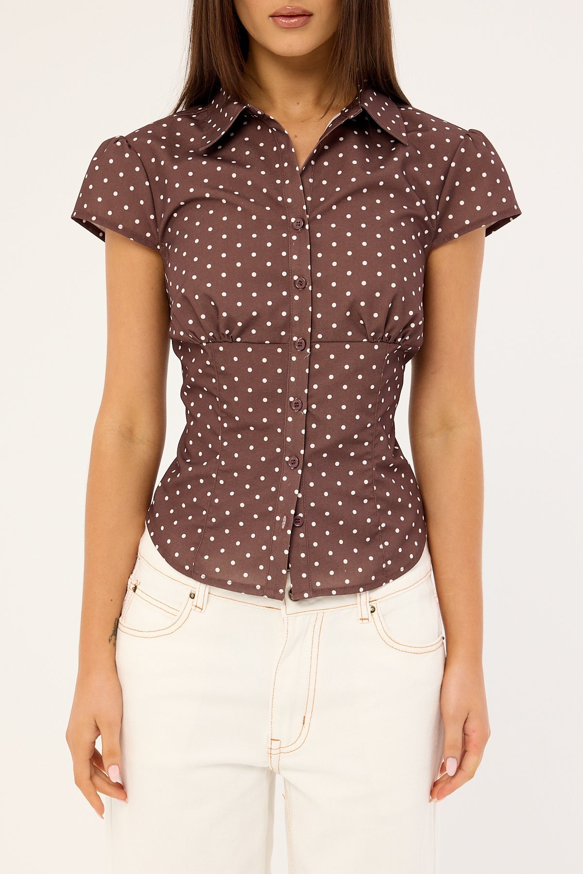 Lioness Mon Cheri Blouse Chocolate Polka