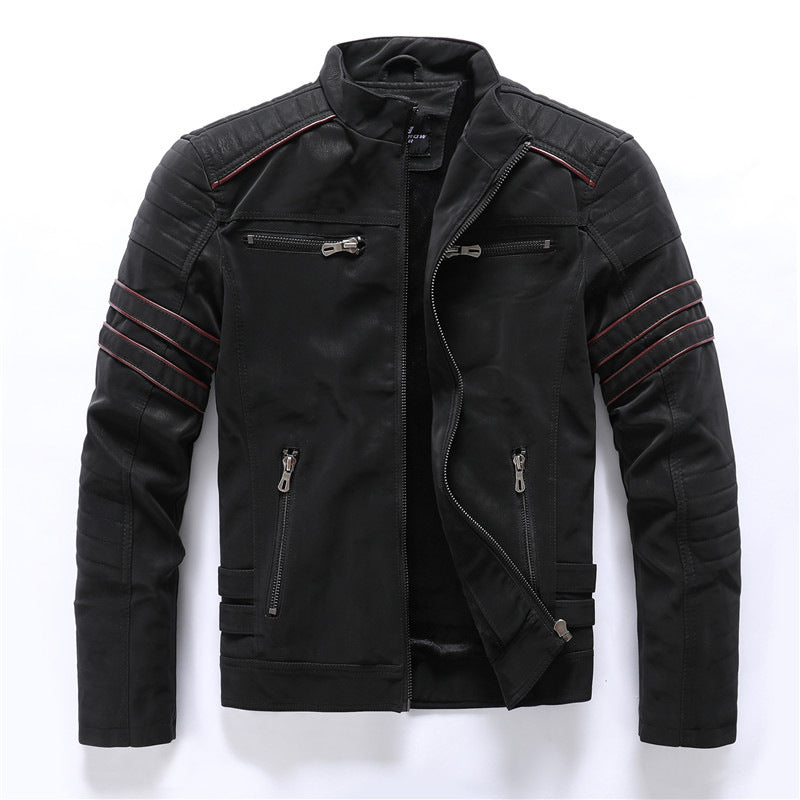 Men's jacket with zip and quilted details