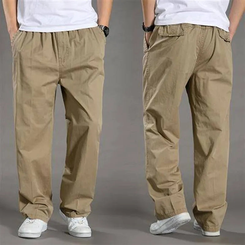 Men’s Relaxed-Fit Trousers with Elastic Waistband and Pockets
