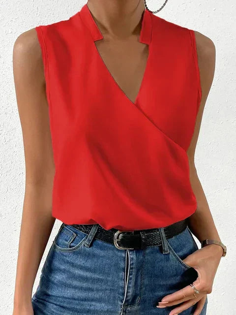 Sleeveless V-neck top