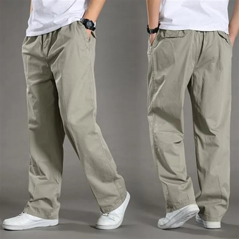 Men’s Relaxed-Fit Trousers with Elastic Waistband and Pockets