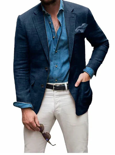 Men's blazer with structured material and slim cut