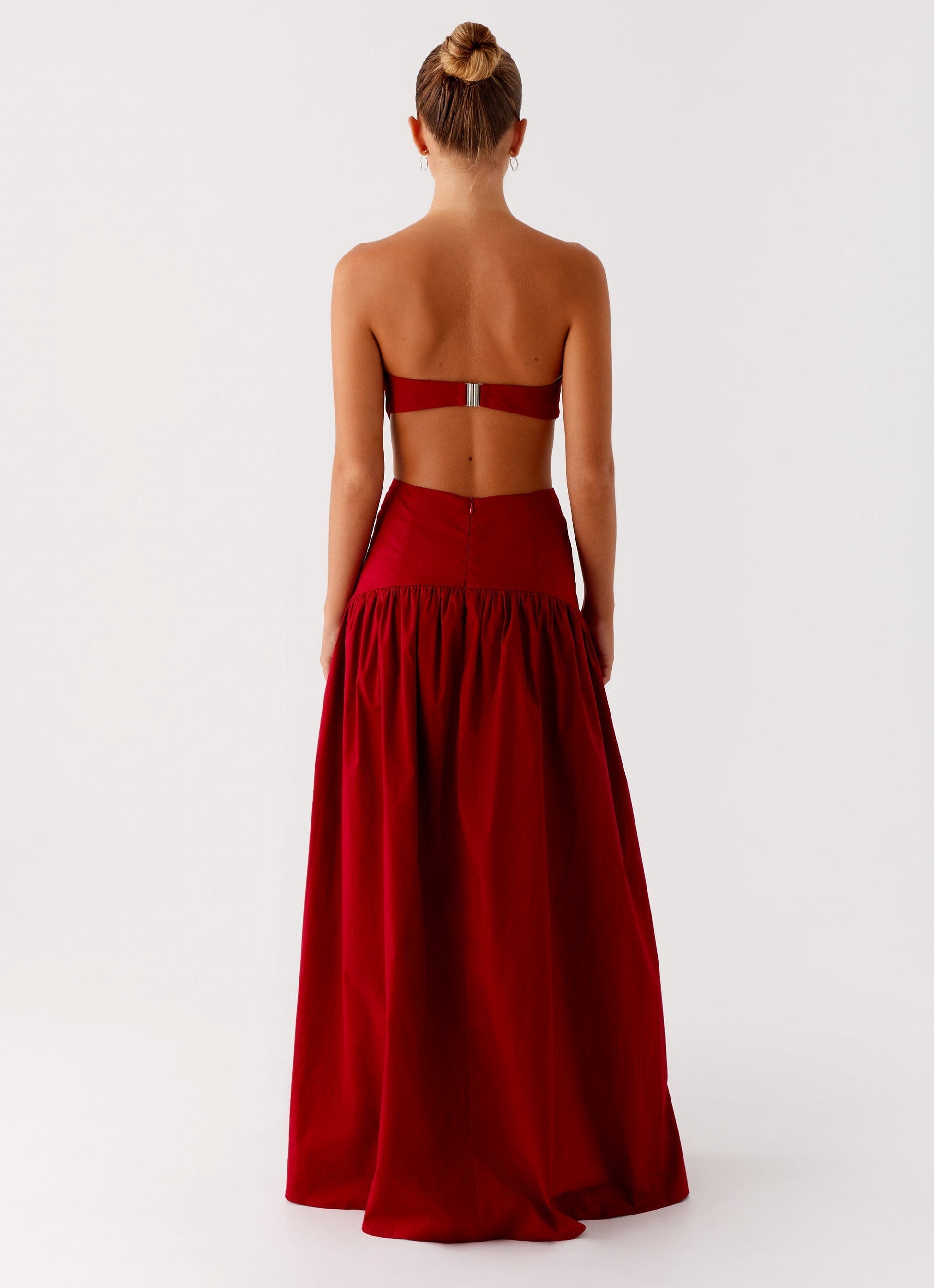 Trägerloses Maxikleid mit gerafftem Rockteil - Fiorora Fiorora