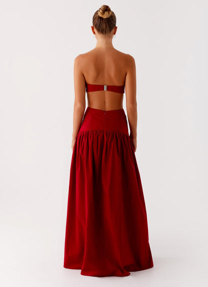 Trägerloses Maxikleid mit gerafftem Rockteil - Fiorora Fiorora
