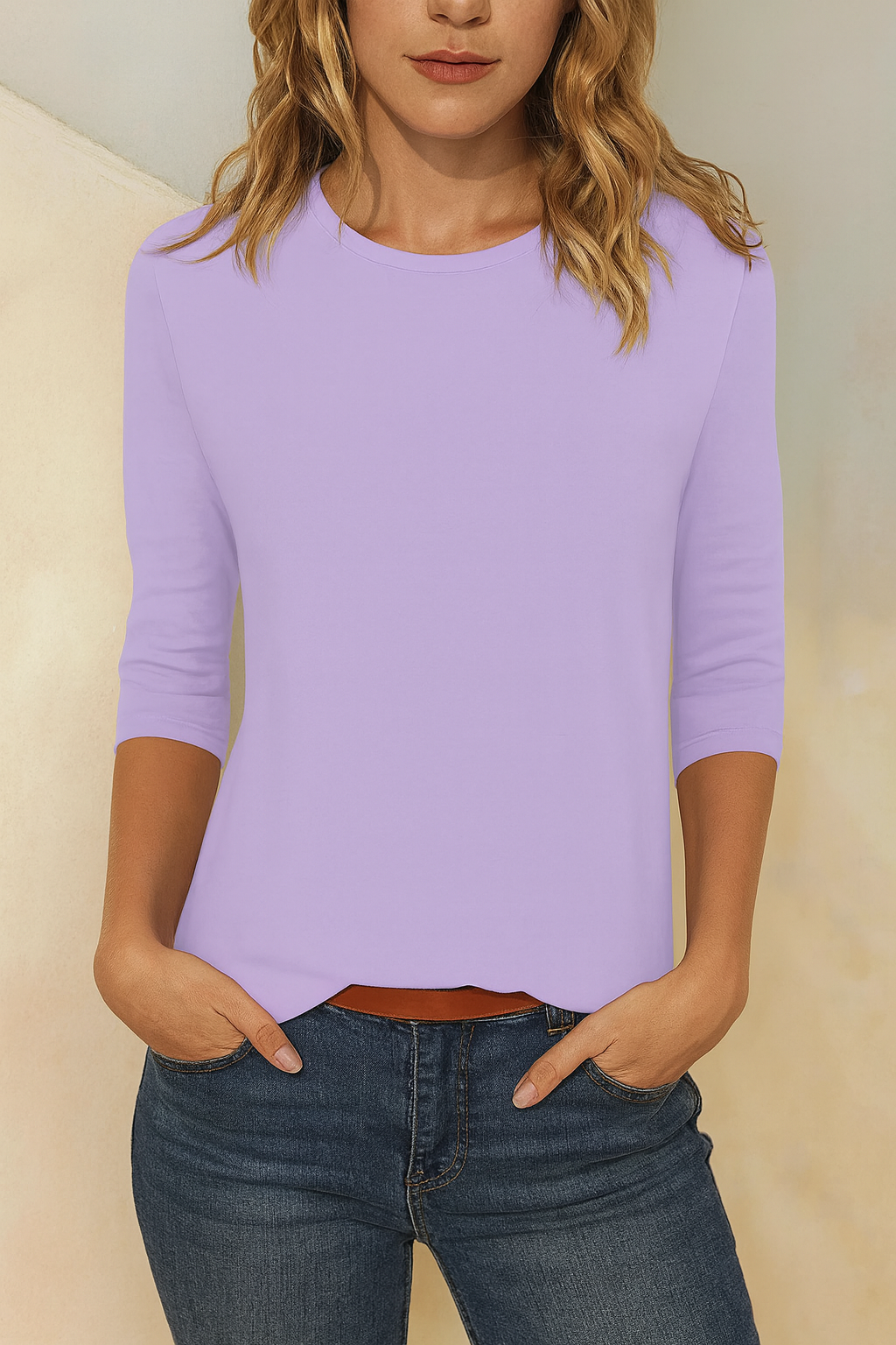 Stylish top for women with round neck