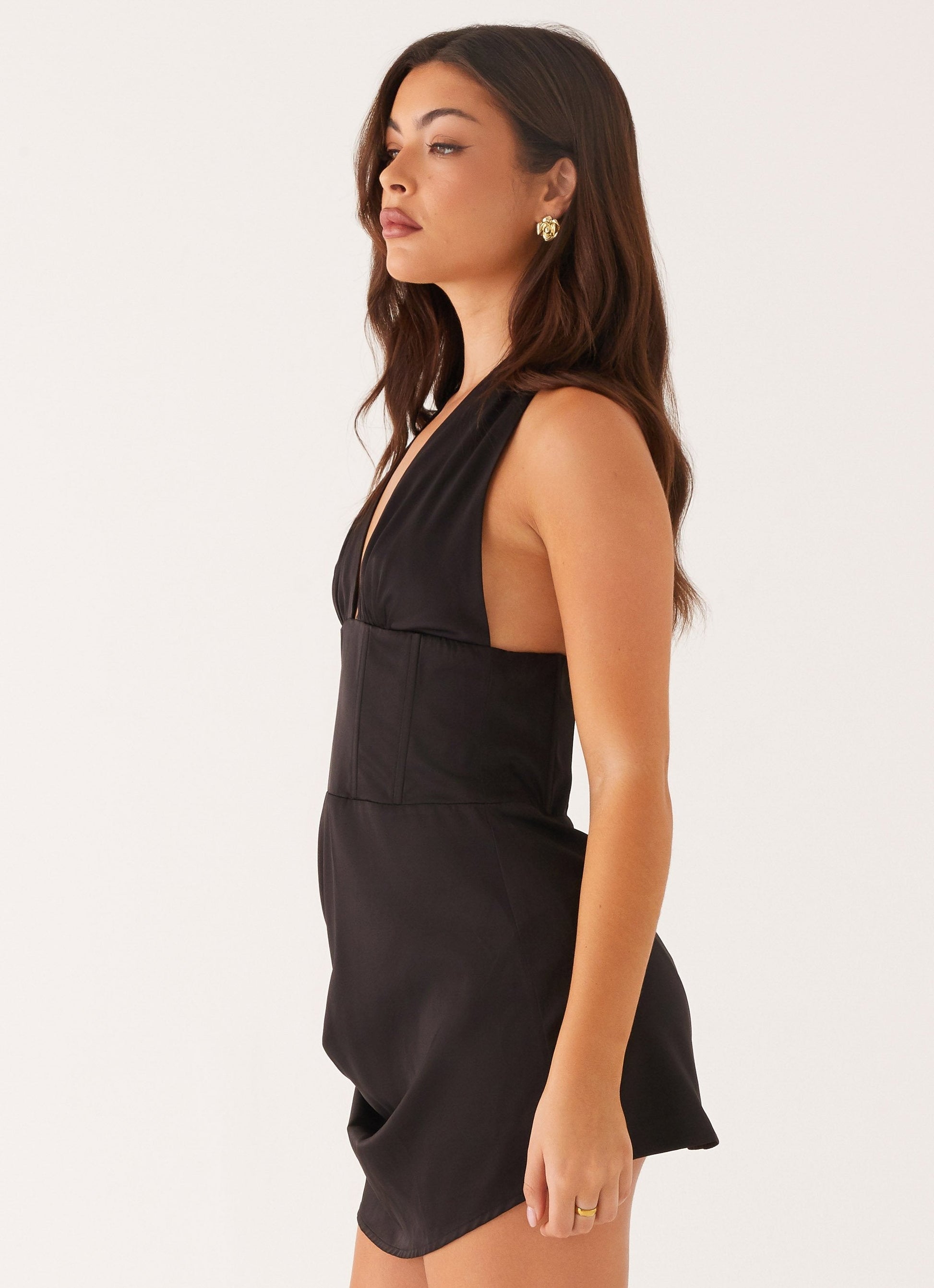Abbey Mini Dress - Black Fiorora