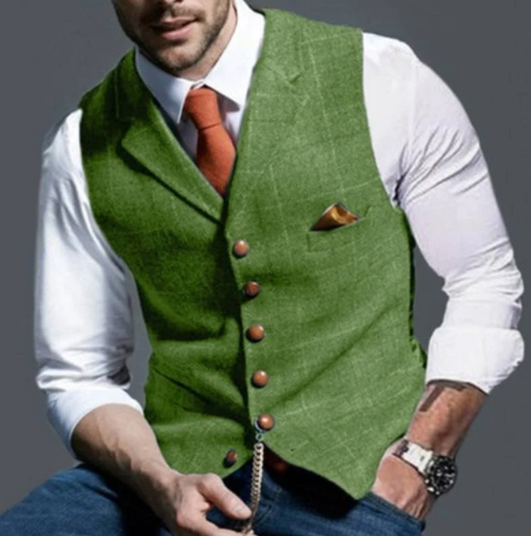 Men's vest with button placket and classic cut