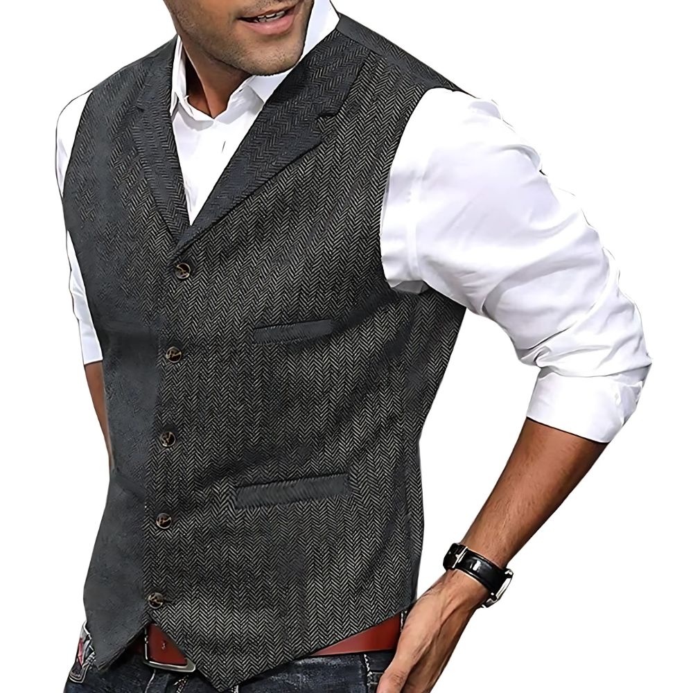 Men’s Button-Front Vest with Tailored Fit