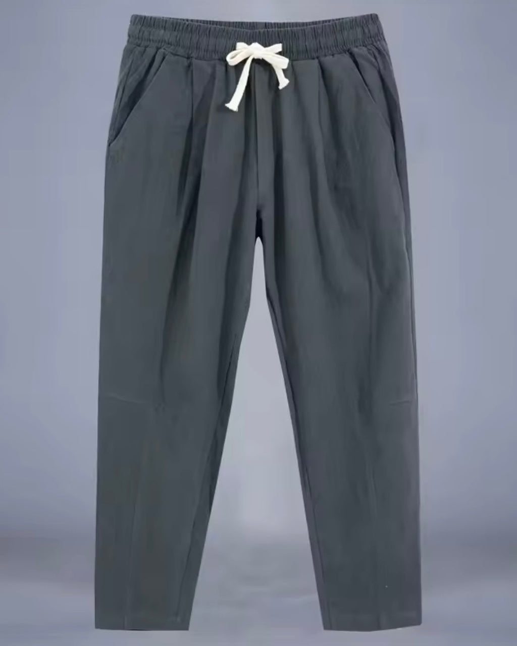 Relaxed fit drawstring trousers with tapered leg