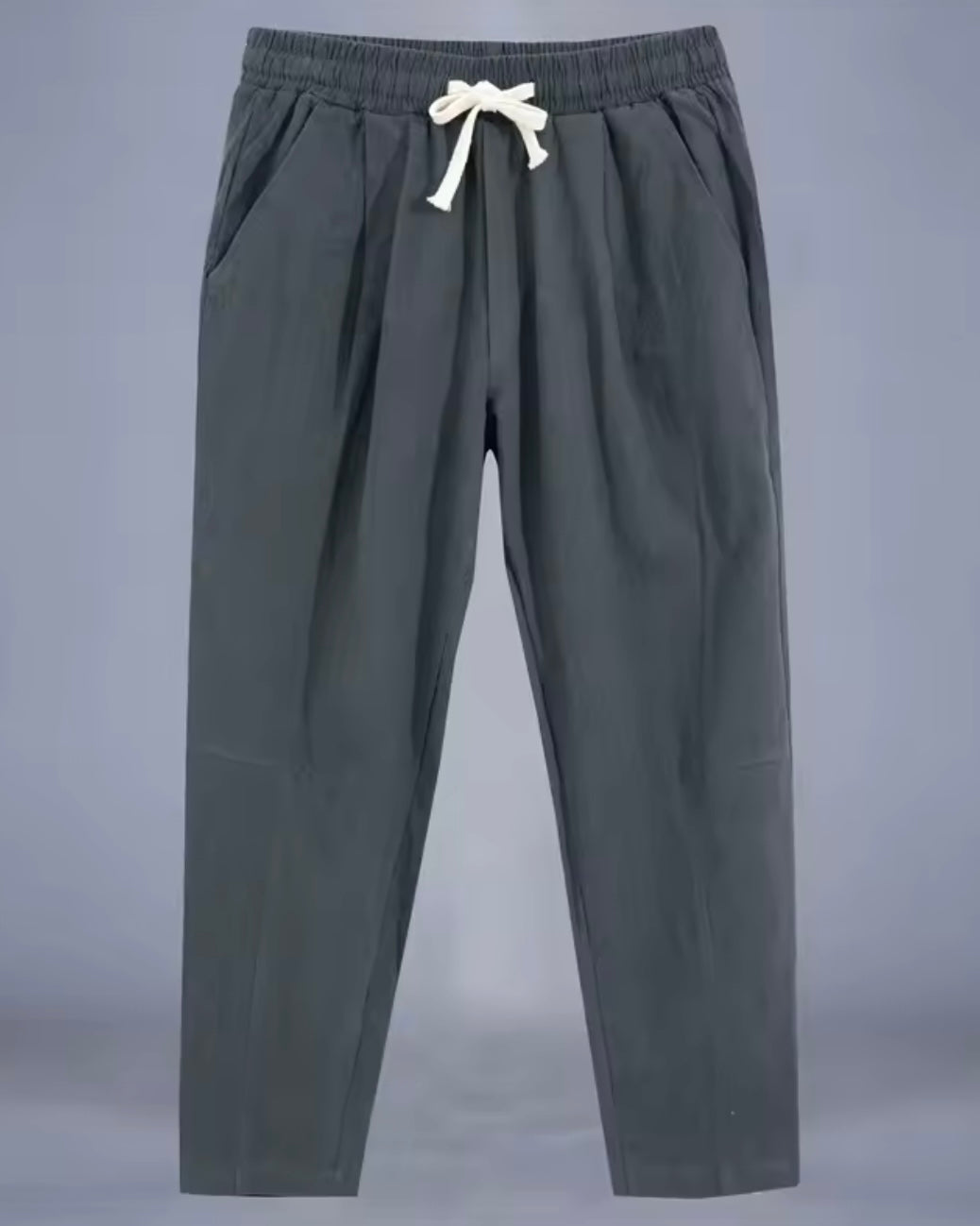 Relaxed fit drawstring trousers with tapered leg
