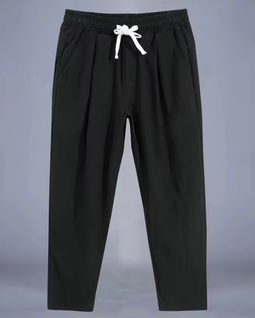 Relaxed fit drawstring trousers with tapered leg