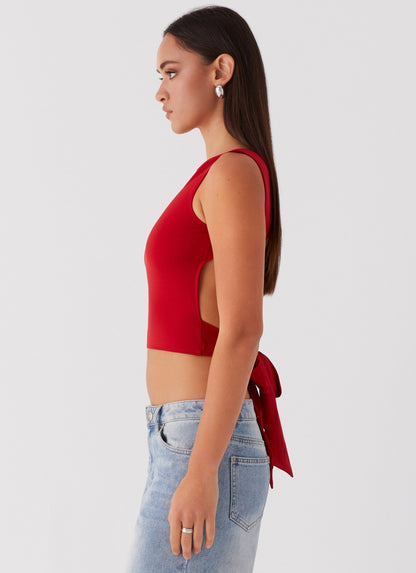 Saskie Tie Top - Ruby Red Fiorora
