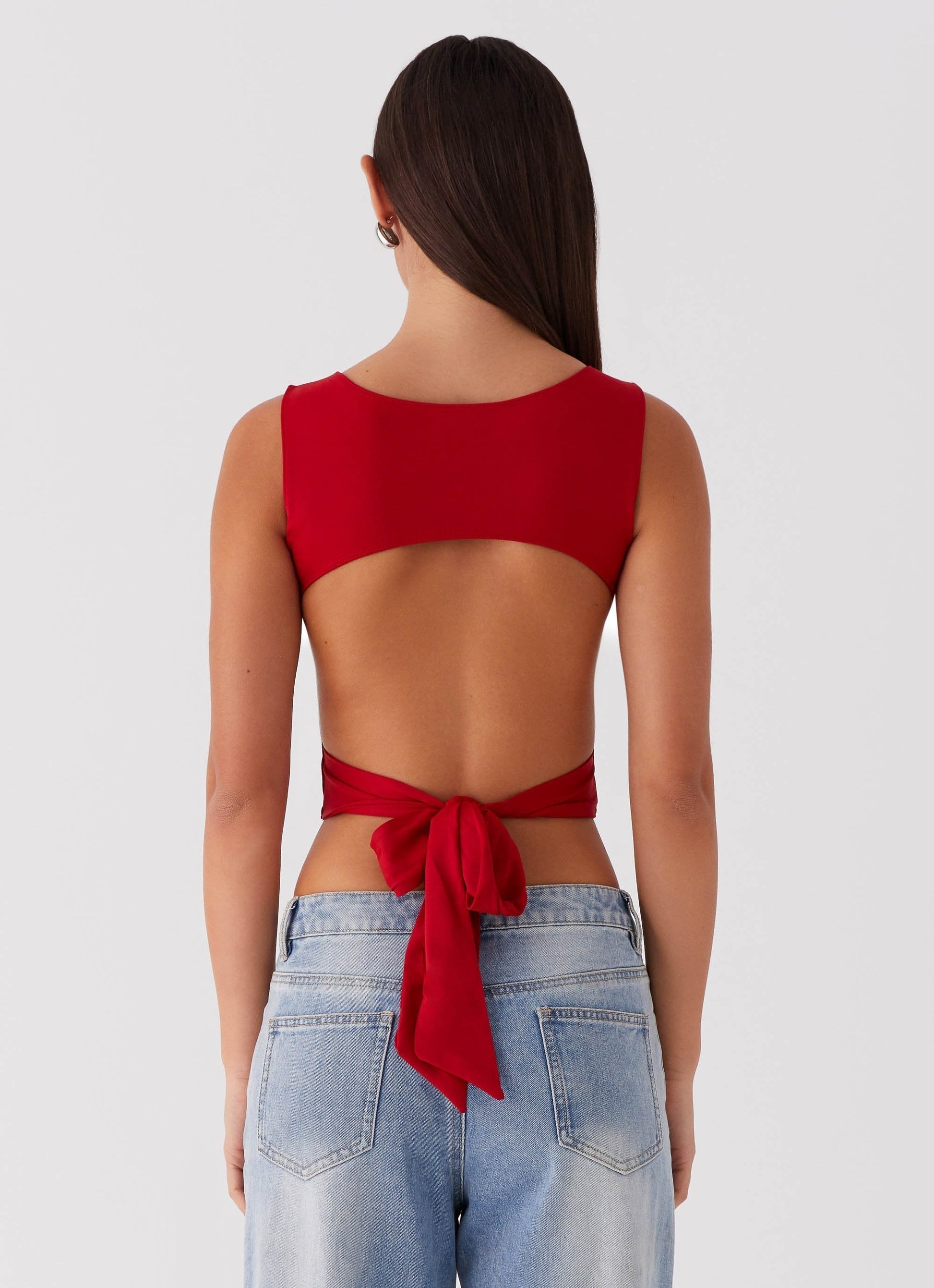 Saskie Tie Top - Ruby Red Fiorora
