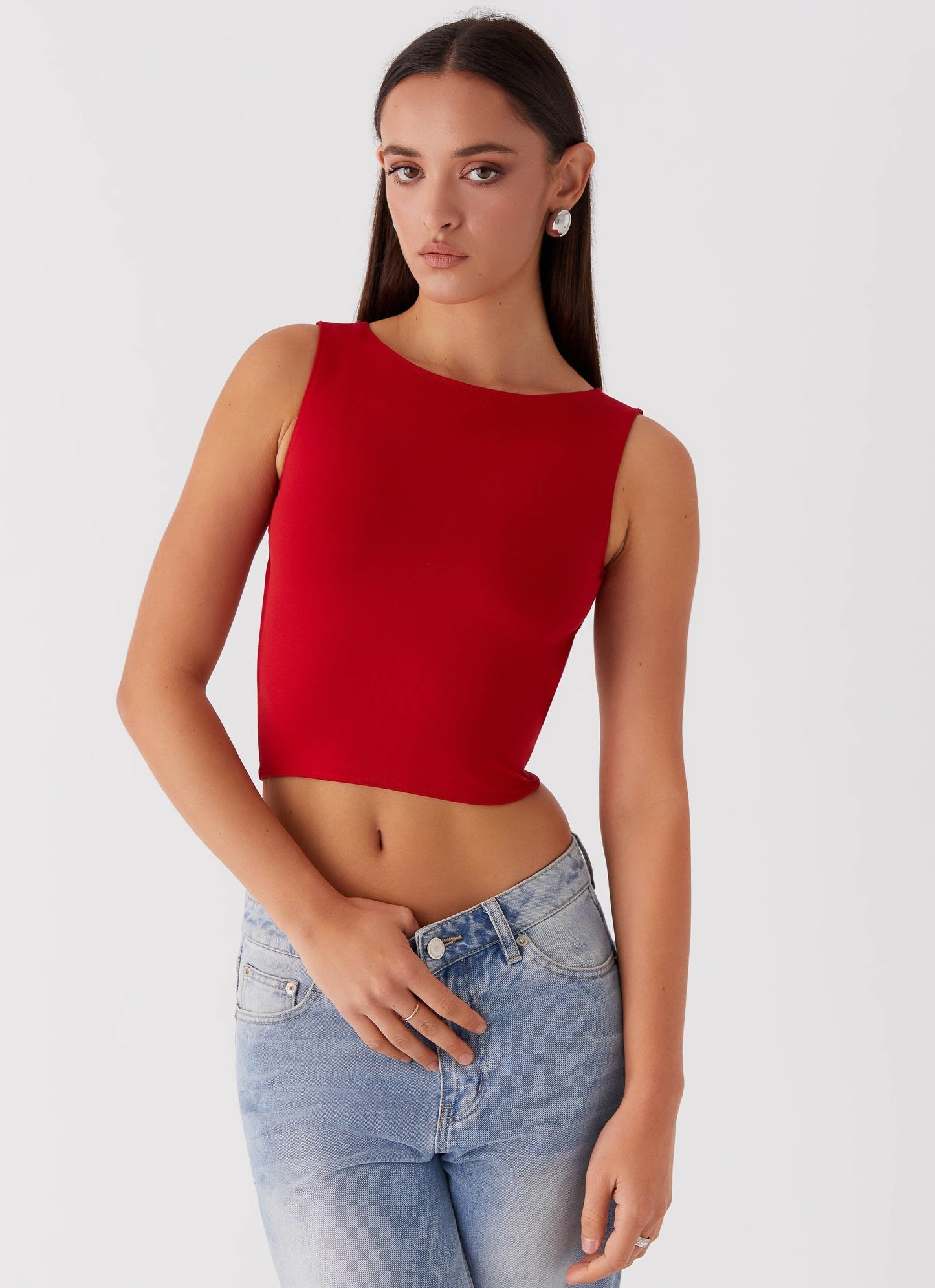 Saskie Tie Top - Ruby Red Fiorora