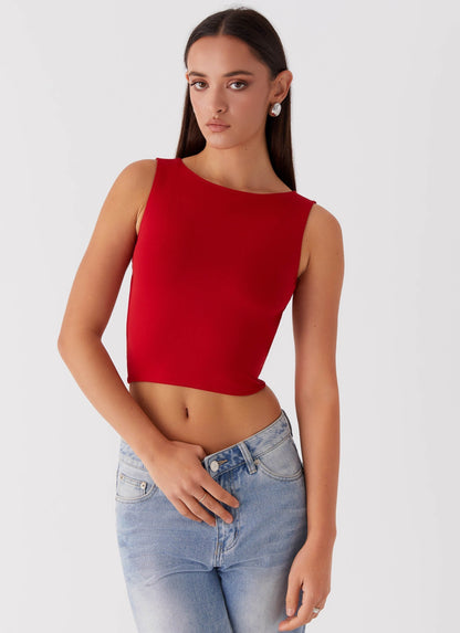 Saskie Tie Top - Ruby Red Fiorora