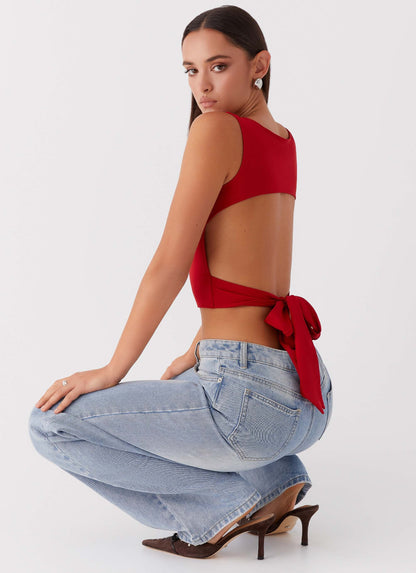Saskie Tie Top - Ruby Red Fiorora