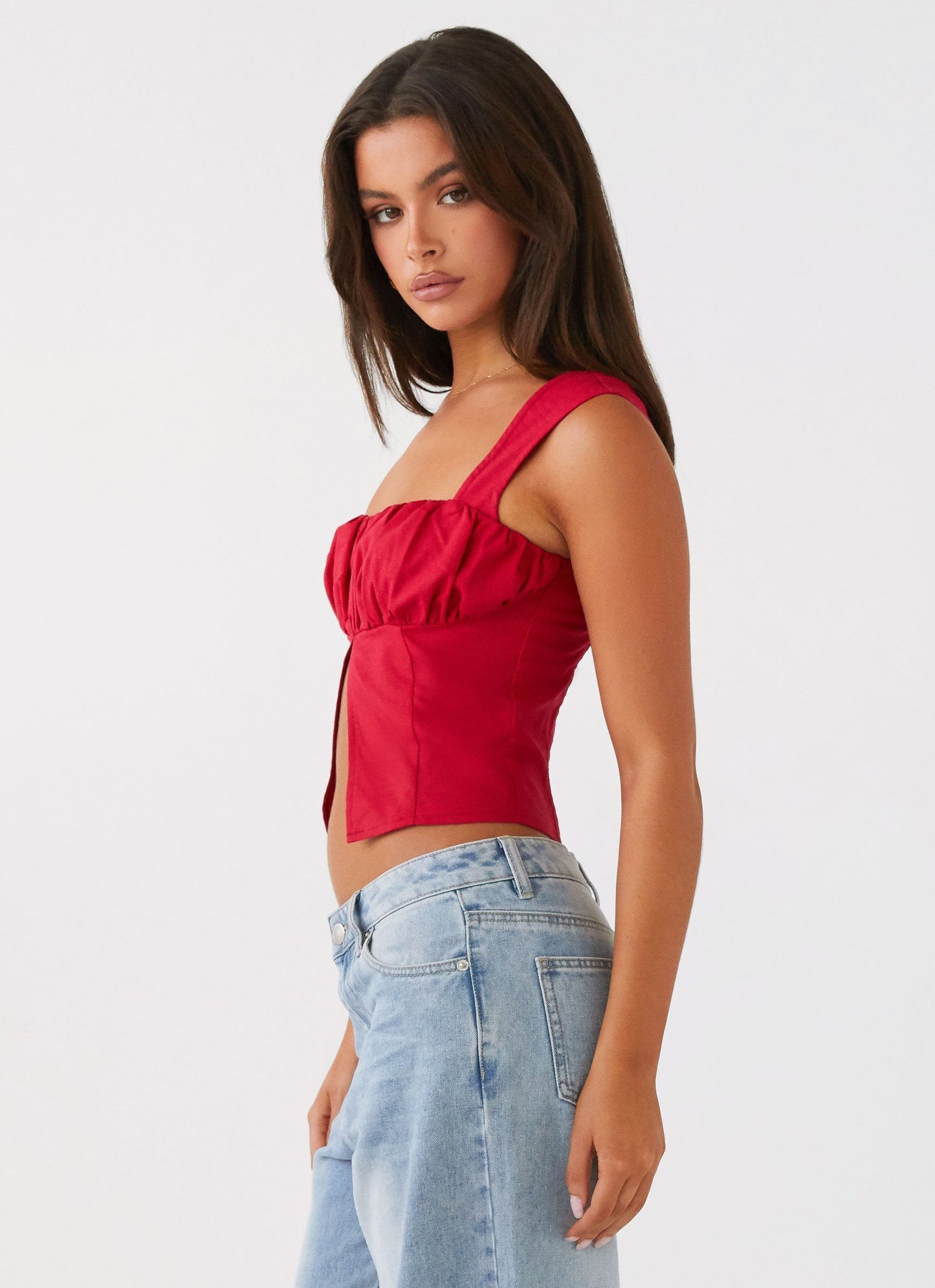 Corset-Top mit breiten Trägern und Raffungen - Fiorora Fiorora
