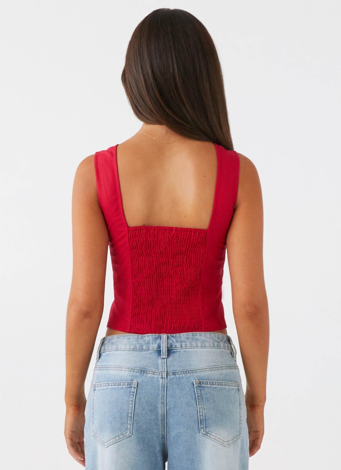 Corset-Top mit breiten Trägern und Raffungen - Fiorora Fiorora