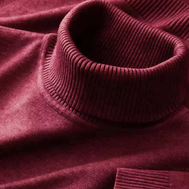 Slim fit turtleneck sweater with ribbed details