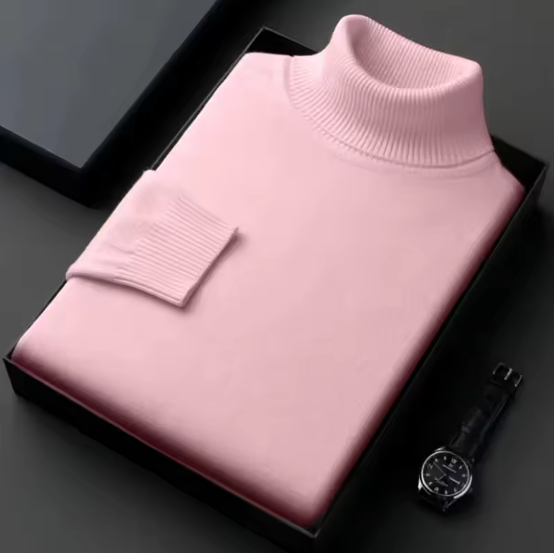 Slim fit turtleneck sweater with chest pocket