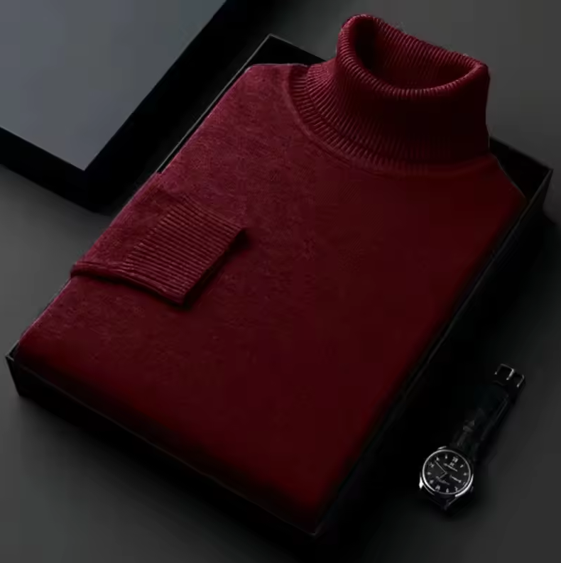 Slim fit turtleneck sweater with chest pocket