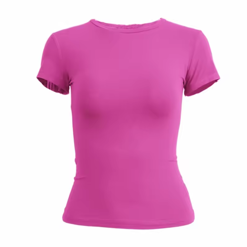 Fitted short-sleeved cropped T-shirt
