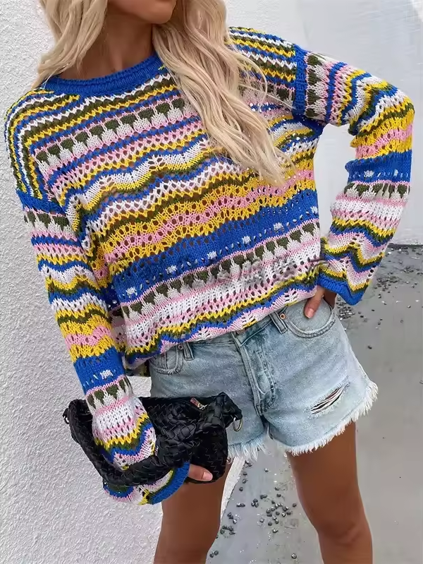 Women’s multicolor striped knit sweater