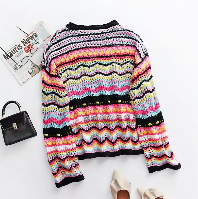 Women’s multicolor striped knit sweater