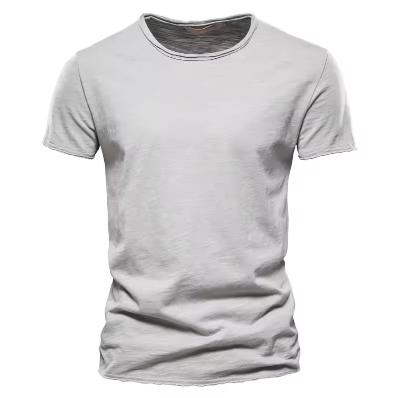 Slim fit short-sleeved T-shirt with round neckline