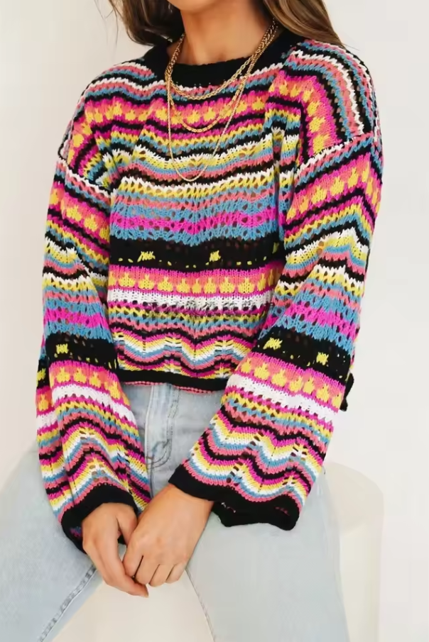 Women’s multicolor striped knit sweater