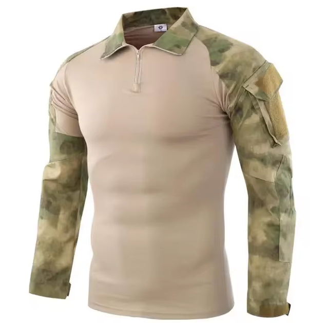 Long-sleeved shirt with stand-up collar and zip detail