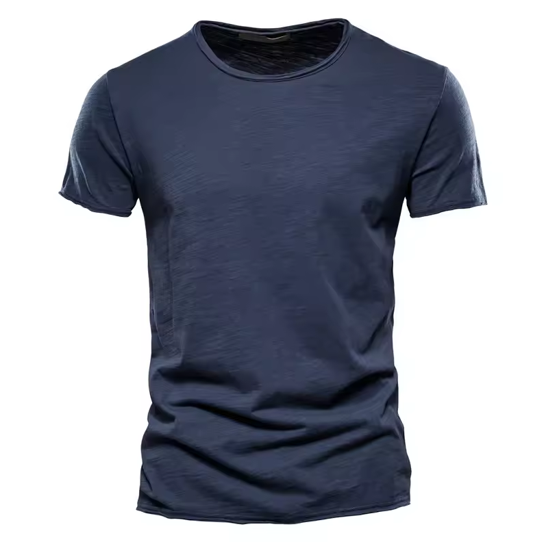 Slim fit short-sleeved T-shirt with round neckline
