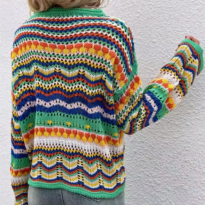 Women’s multicolor striped knit sweater
