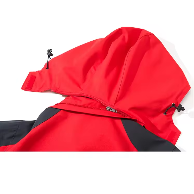 Hooded jacket with zip-up front and multiple pockets