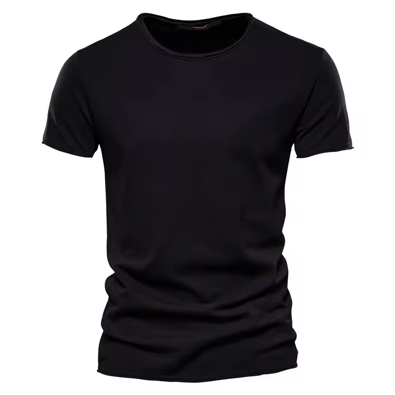 Slim fit short-sleeved T-shirt with round neckline