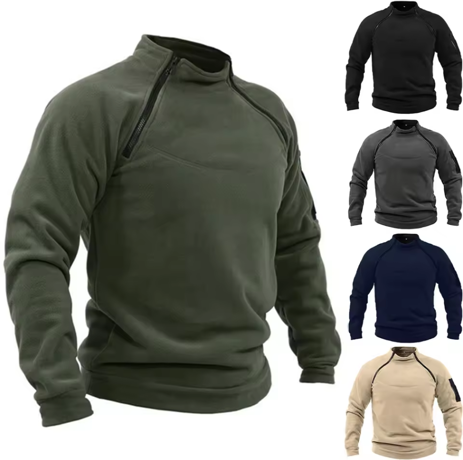 Long-sleeved sweatshirt with reinforced seam details