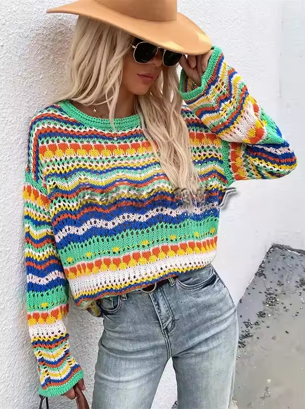 Women’s multicolor striped knit sweater