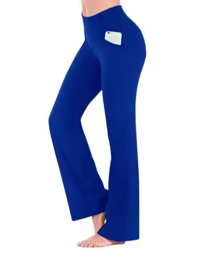 Women's flared leg trousers with side pocket