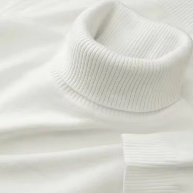 Slim fit turtleneck sweater with ribbed details