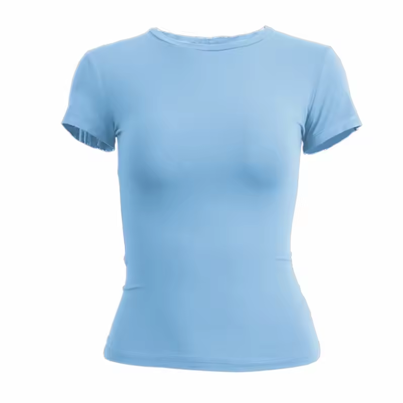 Fitted short-sleeved cropped T-shirt