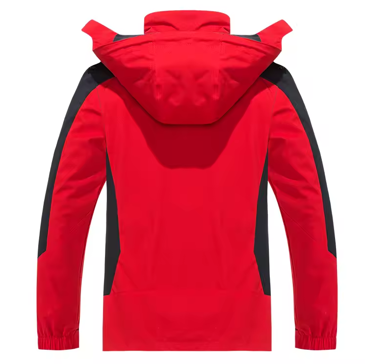 Hooded jacket with zip-up front and multiple pockets