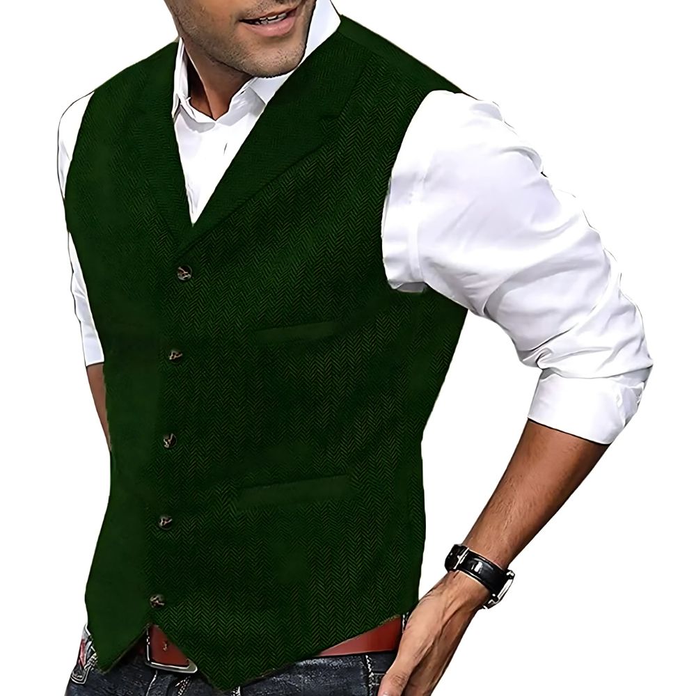 Men’s Button-Front Vest with Tailored Fit
