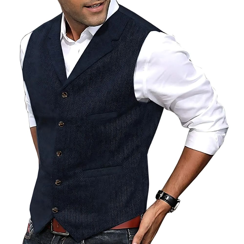 Men’s Button-Front Vest with Tailored Fit