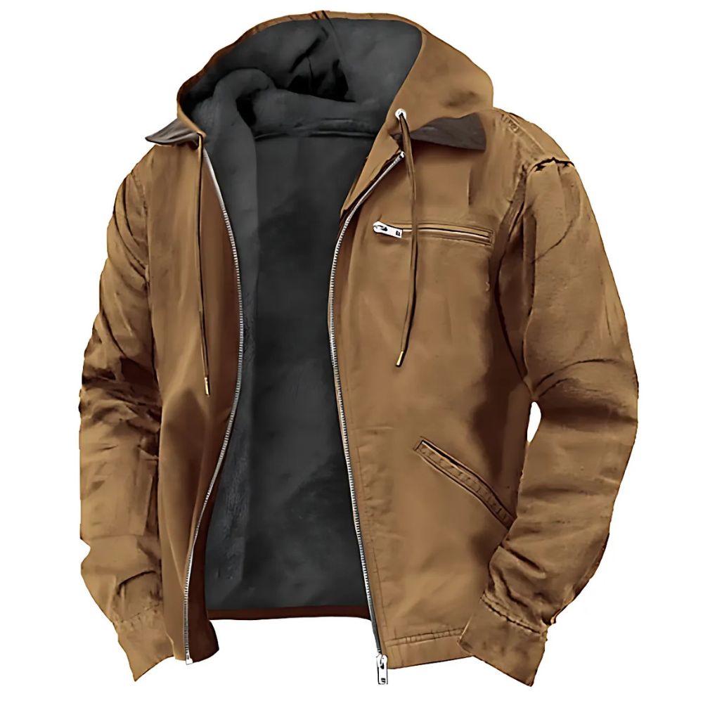 Men’s Jacket with Hood and Zipper Pockets