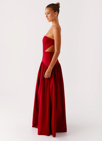 Trägerloses Maxikleid mit gerafftem Rockteil - Fiorora Fiorora