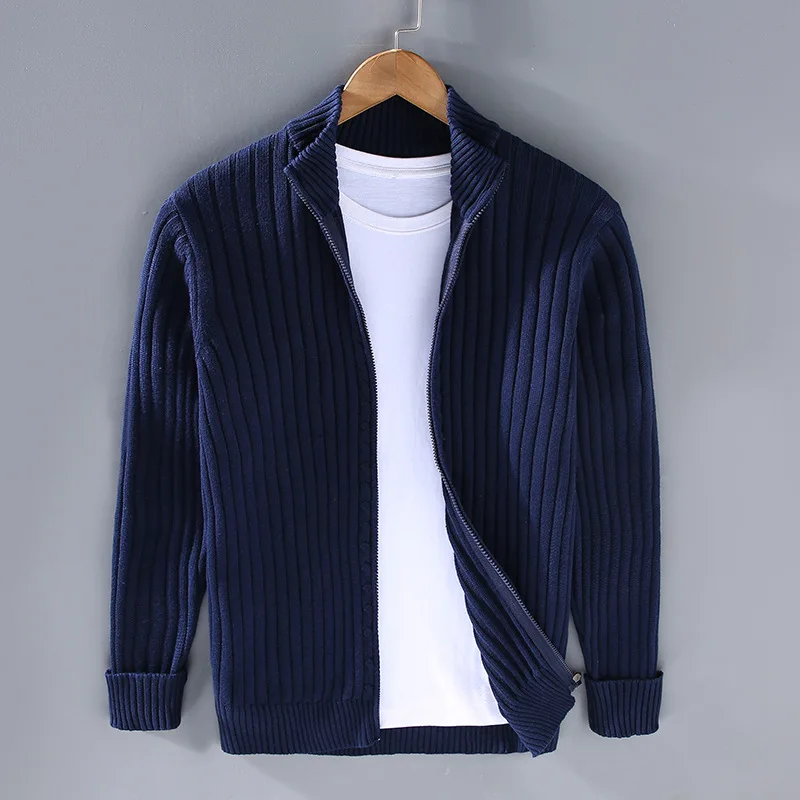 Cardigan with ribbed design and open front cut